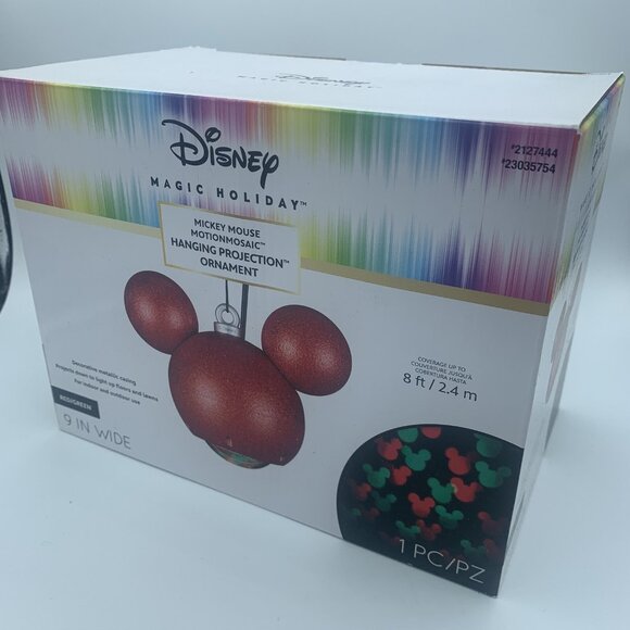 Disney Magic Holiday Mickey Mouse MotionMosaic Hanging Projection Ornament 9 “ - Picture 1 of 7